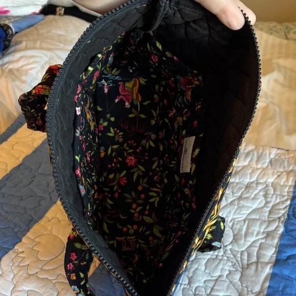 Vera Bradley Floral Ming Oriental Black Tote Bag- Medium - Picture 8 of 10